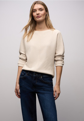 Street One | Two-Tone Strukturshirt | Farbe: off white 20108, 324407
