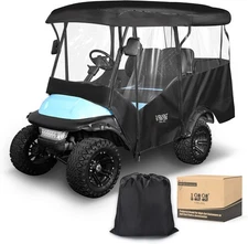 4 Passenger Golf Cart Enclosure 86’’ Roof, Universal 600D Driving Cover ,Black