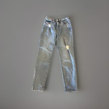 Old Navy high rise, distressed, straight jeans, button closure, women's 4