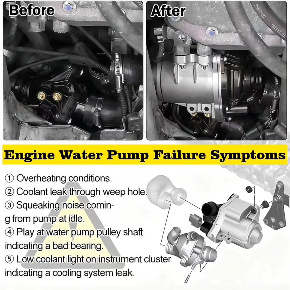 Electric Water Pump For 2007-2016 BMW 535i 335i 335is 135i 740i 640i 11517632426 - Image 3 of 4