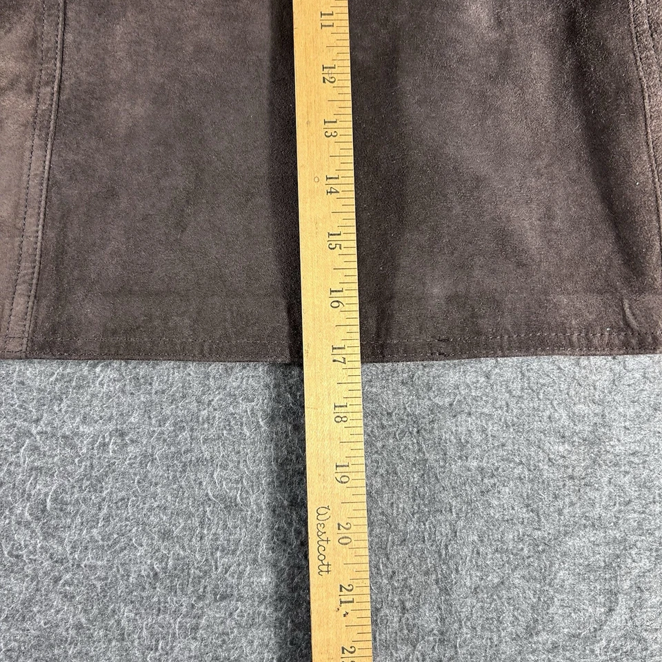 Minifalda de gamuza marrón chocolate para mujer bolsillos delanteros vaquera occidental talla 6 Foto 4 de 4