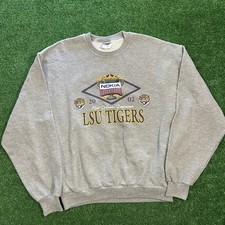 Vintage 2002 LSU Tigers Nokia Sugar Bowl Crewneck Sweatshirt | Gray Men’s Large