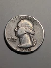 1940 No Mint Mark Washington Quarter, 90% Silver, Very Good Condition  📈