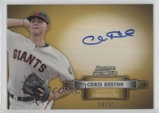2012 Bowman Sterling Prospect Gold Refractor /50 Chris Heston #BSAP-CHE Auto 0s3