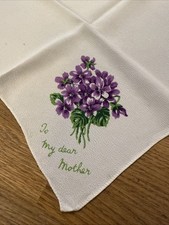 Vintage Meine liebe Mutter Taschentuch Taschentuch Muttertag Veilchen