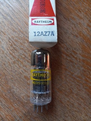 Rare NOS Raytheon 12AZ7A Tube, Tall Bottle, Triple Micas,  Black Plates, Tested