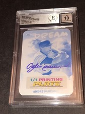 Beckett 10 Gem Mint Auto Andre Dawson 2024 Leaf Cyan 1/1 Printing Plate 463