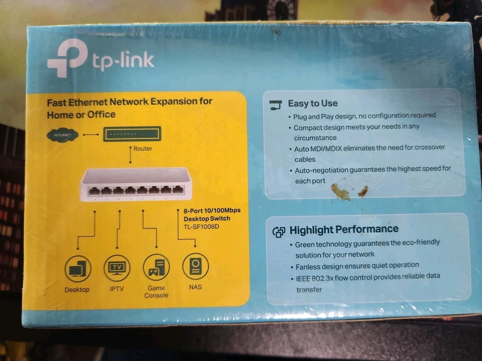 TP-Link TL-SF1008D Desktop Switch 8-Port 10/100Mbps Fast Ethernet - Image 3 of 4