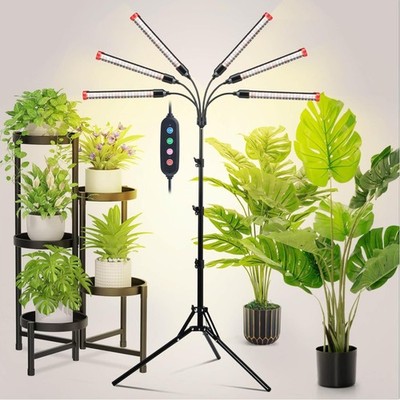 54 W LED Plant Lamp Full Spectrum Plant Lamp with 4/8/12H Timer, 6-Head Plant...