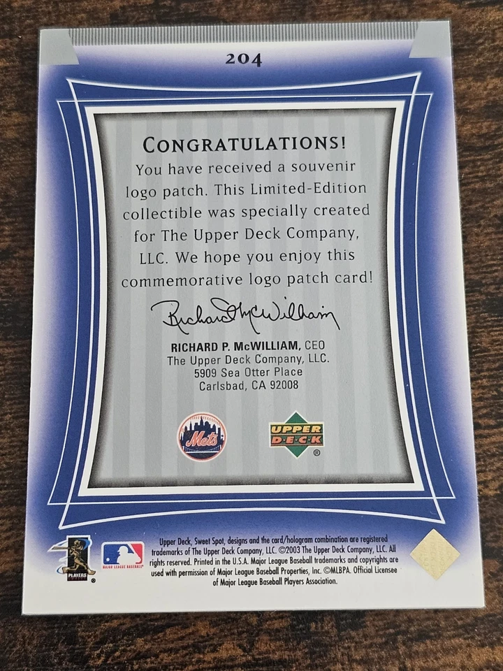 2003 Upper Deck Sweet Spot Sweet Beginnings 0205/1430 Phil Seibel #204 Rookie RC - Image 2 of 2