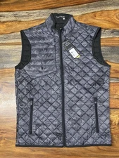 Greyson Sioux Quilted Full Zip Vest Insulated Zipped Pockets Gray Camo Men’s S
