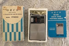 Vintage Transistor Radio Deluxe 9 Transistor AM/FM Model PFM900 Box Manual