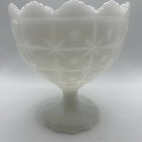 Vintage White Milk Glass Napco #1185 Compote Candy Dish Vase Wedding Decoration