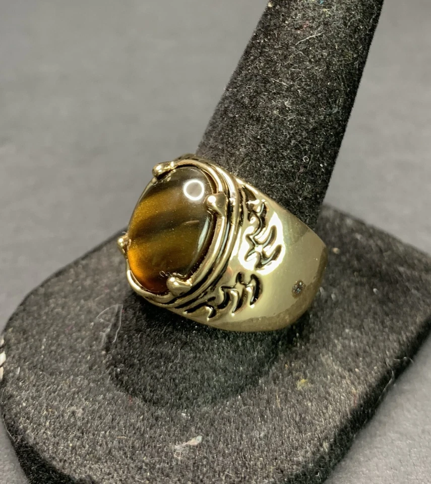 Anillo Antiguo Vintage Estate Tono Oro Estrás - Talla 7.5 Foto 3 de 4