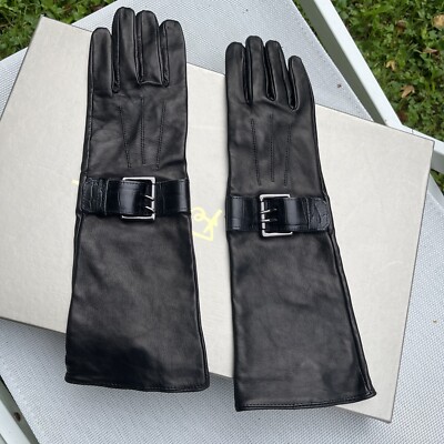 Lammhandschuhe Apostroph 7 1/2 Leder schwarz Neu 2000er Jahre