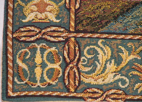27" X 18" DA VINCI LAST SUPPER BELGIAN TAPESTRY WALL HANGING, LINED + ROD SLEEVE - Picture 3 of 4