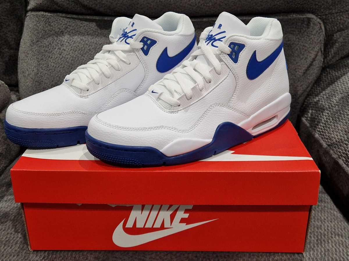 Nike Air Flight Legacy Men's Trainers In White And Blue Size UK