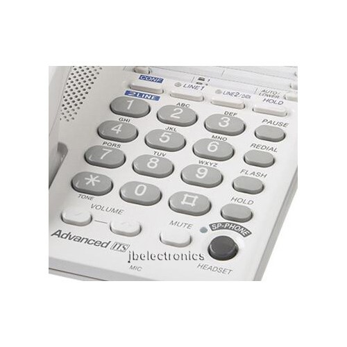 PANASONIC KX-TS208W 2-ZEILIG weiß schnurgebundenes Business-Telefon mit Freisprecheinrichtung - Bild 4 von 5