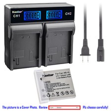 Kastar Battery LCD Rapid Charger for Canon NB-4L 4LH PowerShot SD970 IS SD1000