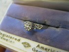 Antique Art Deco Original 1920's 14k W Gold Diamond Engagement Ring Signed CR — photo 4