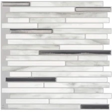 SMART TILES 3D Backsplash Smart Tiles Peel And Stick 4 Sheets Kitchen Bathroom