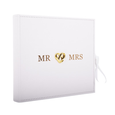 Schönes elfenbeinfarbenes Wildleder Hochzeitsalbum mit 160 4'' x 6'' Fotos mit Gold hören...