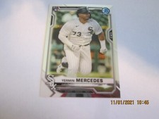 YERMIN MERCEDES CHICAGO WHITE SOX 2021 BOWMAN CHROME ROOKIE CARD #88. rookie card picture