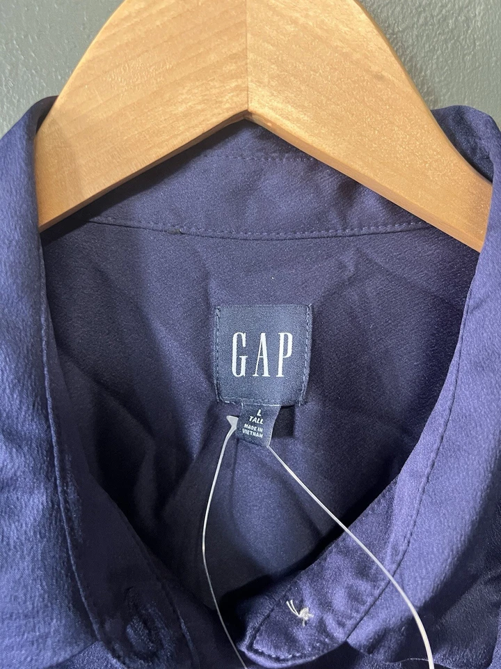 Gap Mens Blue Long Sleeve Button Up Shirt Size Large Tall NWT - Image 3 of 3