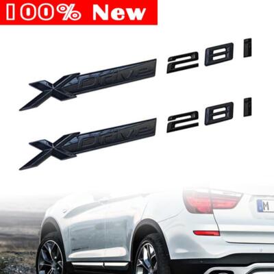 2x Gloss Black XDrive 28i EMBLEM BADGE 3D STICKER For X1 X3 X5 X6 GT 2.8i sport