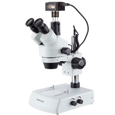 AmScope 3.5X-90X LED Trinocular Zoom Stereo Microscope  5MP USB3 Digital Camera