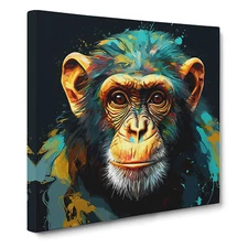 Monkey Digital Art No.1 Canvas Wall Art Print Framed Picture Decor Dining Room