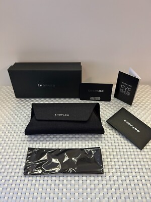 CHOPARD BLACK CASE + BOX + CLOTH + AUTHENTICITY CARD & BOOKLET Eyeglass Sunglass