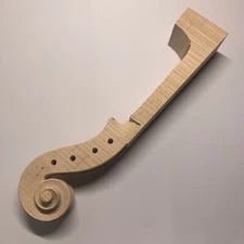 4/4 High Flamed Flaming Strad Maple White Violin Neck Head Tiger Flame Stripe