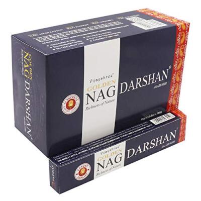 Vijayshree Golden Nag Darshan Agarbathi Incense 12 Pack 180 incense Sticks