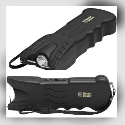 Stun MASTER BLASTER POLICE Defense Black Stun Gun Rechargeable LED FLASHLIGHT