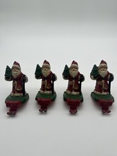 Vintage Christmas Cast Iron Santa Claus Stocking Holder