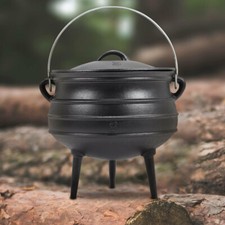 8 Ltr Stock Pot Cast Iron Cooking Stoves open Fire Camping Black Dutch Oven Stew