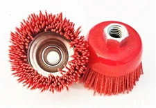 2 Nylon Infused 3" Abrasive Bristle Cup Brush Wheel Wire 5/8-11 Angle Grinder 
