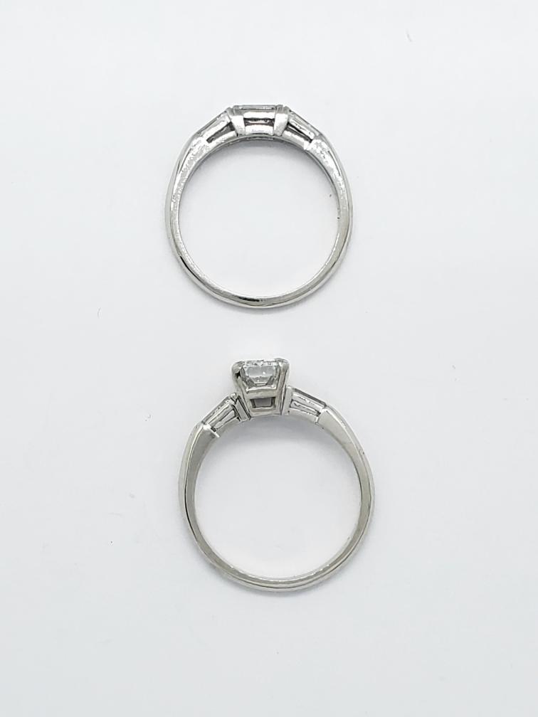 900 Solid Platinum/10% Iridium Diamond Wedding Ri… - image 6