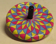 2012 Schylling Multicolor Top Toy 2-1/4" Spinning Top Kid Fidget Red Blue Yellow