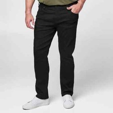 NEW MR BIG 44in L32 in black denim high rise straight leg men's jeans STRETCH