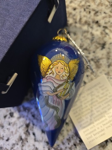 3 Vintage Li Bien Hand Painted Glass Christmas Ornament Excellent Condition box - Picture 3 of 16
