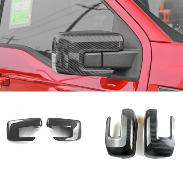 Carbon Fiber Side Mirror Cover Cap For 2021-2024 Ford F150 Car Accessories Trim