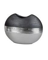 Formano Vase Luxor Silber Anthrazit 21X17 Cm Edel Geschenk Keramik
