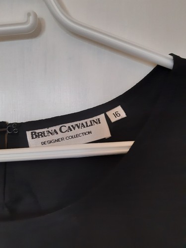 Vintage Bruna Cavvalini black bronze banded sequin sleeveless evening top sz 16 - Picture 2 of 6