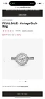 Pandora Vintage Circle Ring Sterling Silver 191006CZ Size 7.5