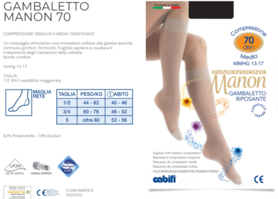 GAMBALETTO RIPOSANTE CABIFI MANON 70 DENARI CALZE ELASTICHE