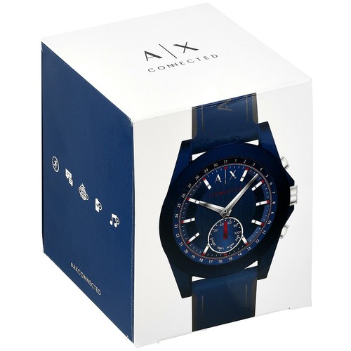 Armani Exchange 44mm Blue Silicone/Rubber Case Blue Classic Buckle