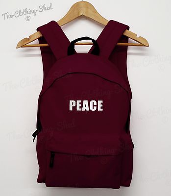 PEACE RUCKSACK HIPSTER TASCHE HIPPIE HAPPY COLLEGE BUCH SCHULE SWAG DOPE RUCK SACK