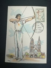 FRANCE PREMIER JOUR FDC YVERT 1163 TIR A L'ARC 18F SOISSONS 1958
